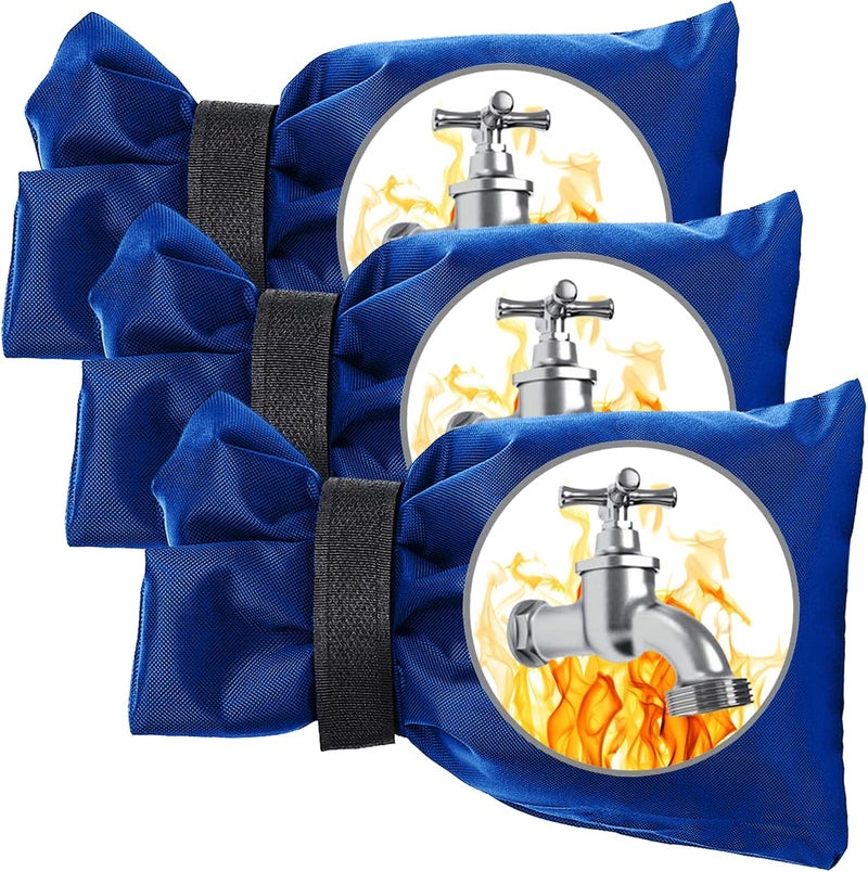 Actgan Outdoor Faucet Covers for Winter, 8.3" H x 6" W Thickened Outside Garden Faucet Socks for Freeze Protection, Insulated Hose Bib Faucet Covers, 3 Pack, Blue - Image 1